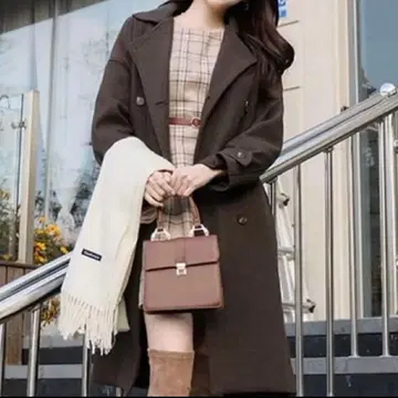 더블 버튼 벨트 세트 롱 코트