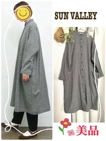 SUN VALLEY 돌먼 스탠드 카라 셔츠 원피스 새상품급