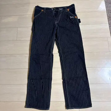 vanson 스트라이프 워크 팬츠 블랙