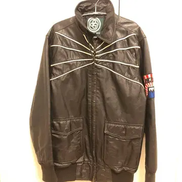 PUNK DRUNKERS 블랙 가죽 자켓 XL