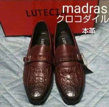 레어 새상품 23760엔 madras 마드라스 크로커다일 로퍼 가죽 신발