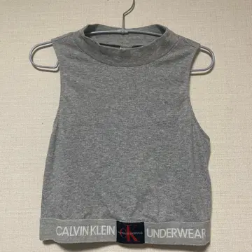 CALVIN KLEIN UNDERWEAR 그레이 탱크탑 숏 기장
