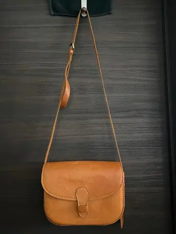 fes 내추럴 브라운 천연 가죽 리얼 가죽 숄더백 사선 가케