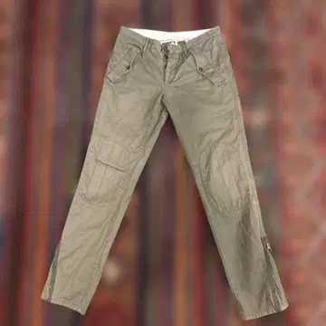 인코텍스 치노 팬츠 파라슈트 밑단 지퍼 무릎 패치 [ 29 ] 카키 그린