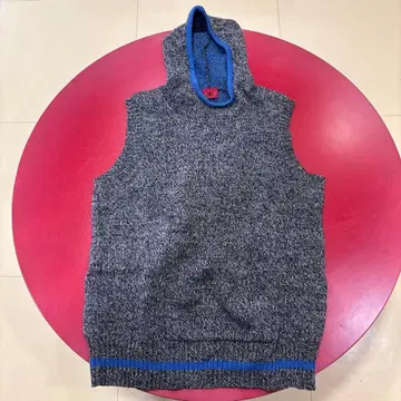 ALGONQUINS 후드 부착 니트 베스트 그레이/블루