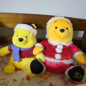 푸우 겨울 코스프레 봉제 인형 2개 세트
