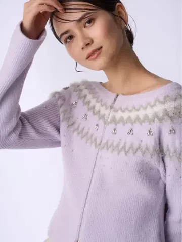 CELFORD 페어아일 지퍼 가디건 셀포드