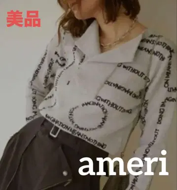 완판 인기 ameri CHAPLIN MESSAGE LOGO 니트 올 패턴