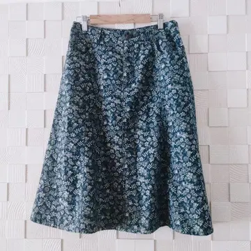 [ SCAPA ] 스캐파 데님 자카드 보타니컬 스커트 M