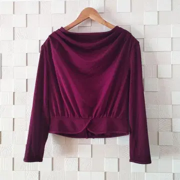 [ Ms.REIKO ] 미즈레이코 드레이프 상의 와인 M