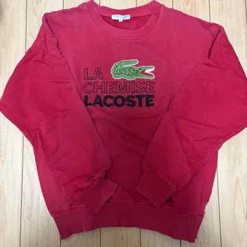 LACOSTE 자수 로고 레드 트레이닝복