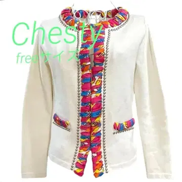 [ 새상품급 ] Chesty 체스티 니트 가디건 화이트 프리 사이즈