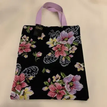 FEILER 꽃무늬 토트백 블랙 32 x 26