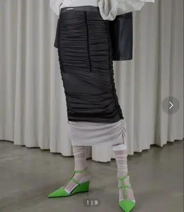 PRANK PROJECT 개더 튤 타이트 스커트