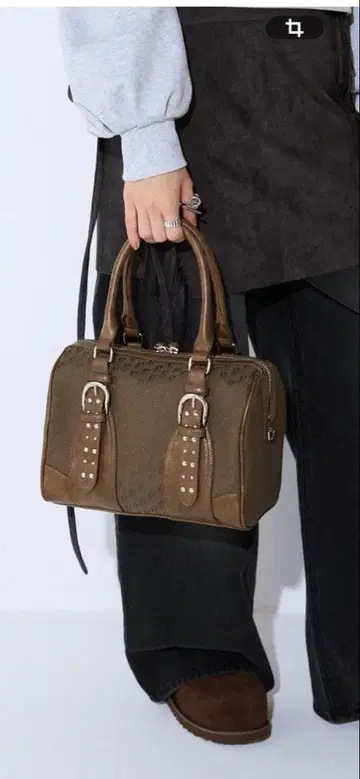 JEANASIS 스터드 자카드 모노그램 보스턴