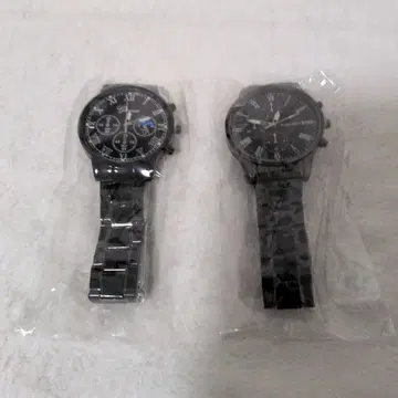 블랙 아날로그 손목시계 2개 세트 미사용 새상품