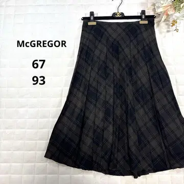 맥레거 플리츠 롱 스커트 67 브라운 체크