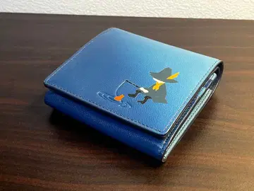 스나프킨 가죽 지갑 무민 블루