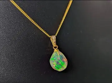천연 오팔 대형 약 12-10mm 눈물방울 모양 펜던트 목걸이