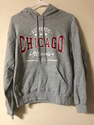 시카고 로고 후드 부착 후드티 그레이 S 사이즈