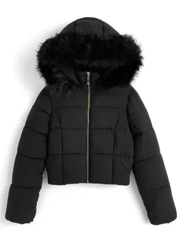 GRL 2Way 후드 부착 퍼 다운 자켓