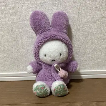 플라워 미피 뽀송 봉제 인형 뽀송뽀송 케이프 퍼플 택 포함