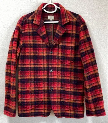 그린 라벨 릴랙싱 울 자켓 아우터 빨간색 체크 M 사이즈