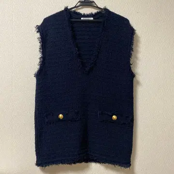 BEAUTY&YOUTH 네이비 V넥 베스트