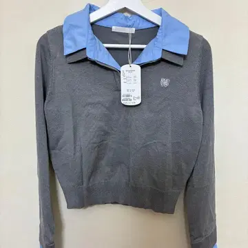 [내일 발송 가능] chico 자수 장식 카라 부착 폴로 니트