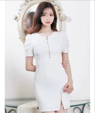 화이트 타이트 드레스 L
