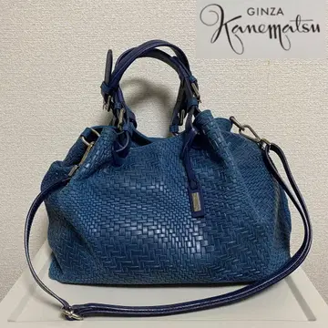 [거의 새 상품] 카네마츠 메쉬 숄더백 블루 2way 이탈리아제