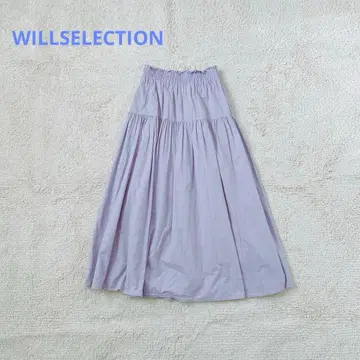 윌 셀렉션 플레어 스커트 롱 기장 이지 개더 A라인 무지