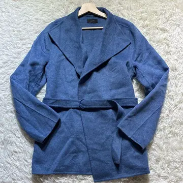 JOSEPH 벨티드 코트 파랑 블루 여배우 옷깃 울 캐시미어 M 가운