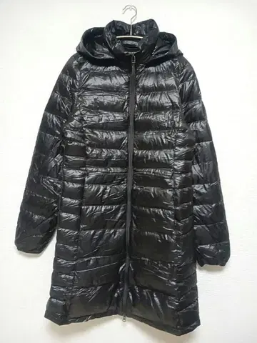 유니클로 PREMIUM DOWN 후드 부착 다운 자켓 롱 기장