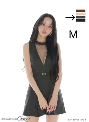 490 ROBE de FLEURS GL3957 다크 그레이 M