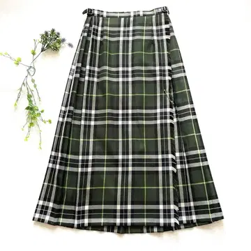 [ 컨디션 최상 ] 오닐 오브 더블린 타탄 체크 퀼트 플리츠 스커트 롱