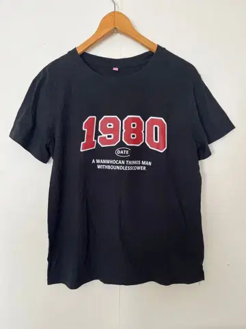 1980 프린트 T셔츠 M 사이즈 블랙