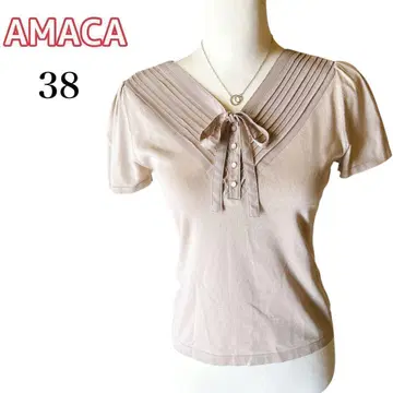 AMACA 반팔 상의 티셔츠 리본 38 베이지 삼양상회