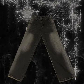 블랙 데님 스트레이트 opium y2k 그런지 모드