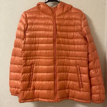 UNIQLO 울트라 라이트 다운 오렌지 후드 부착 다운 자켓 경량