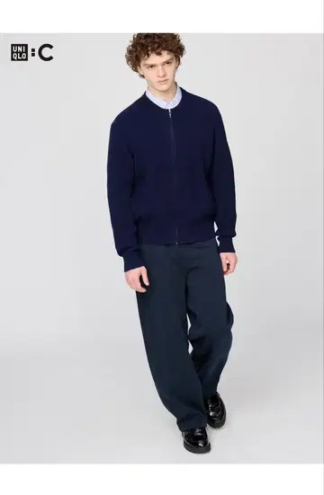 UNIQLO:C 맨투맨 와이드 팬츠 M:네이비