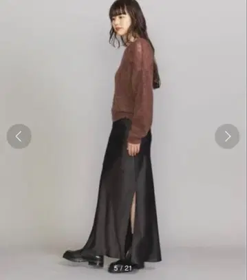 빈티지 새틴 머메이드 맥시 스커트 -워셔블-