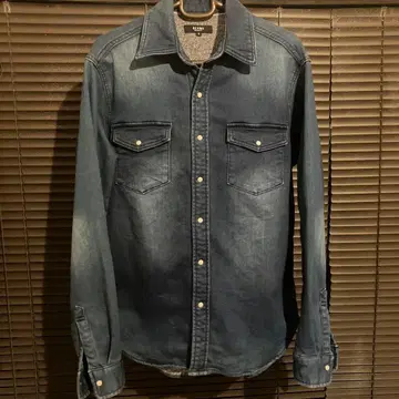 BEAMS HEART 다크 블루 데님 셔츠 S