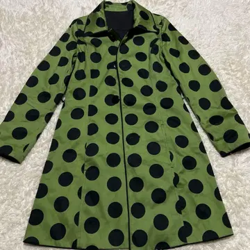 로라 애슐리 리버서블 트렌치코트 블랙 그린 S XS 면