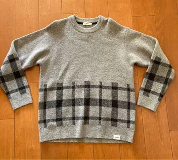 CRESTBRIDGE 그레이 체크 무늬 니트 스웨터 사이즈 3