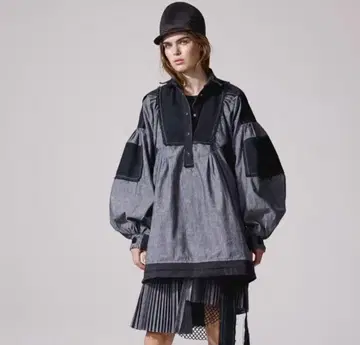 sacai 사카이 데님 셔츠 원피스 긴팔 사이즈 1