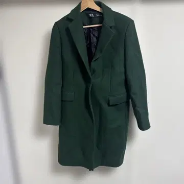 ZARA 다크 그린 롱 코트