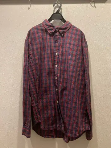 랄프 로렌 체크 무늬 긴팔 셔츠