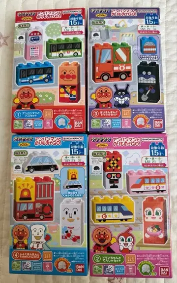 [ 미개봉 ] 블록 라보 호빵맨과 탈것 GO! 4종 세트