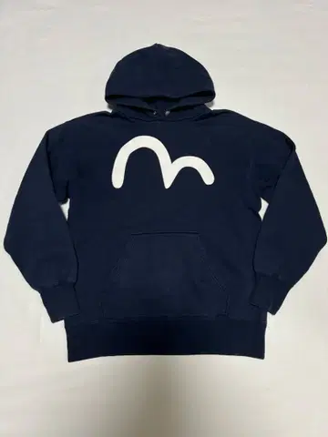 EVISU 후드티 38사이즈 화이트 갈매기 속기모 네이비 후디